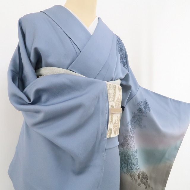 ❁tomihisa❁美品 フランス刺繍 暈し 着物“香るが如く艶を挿し