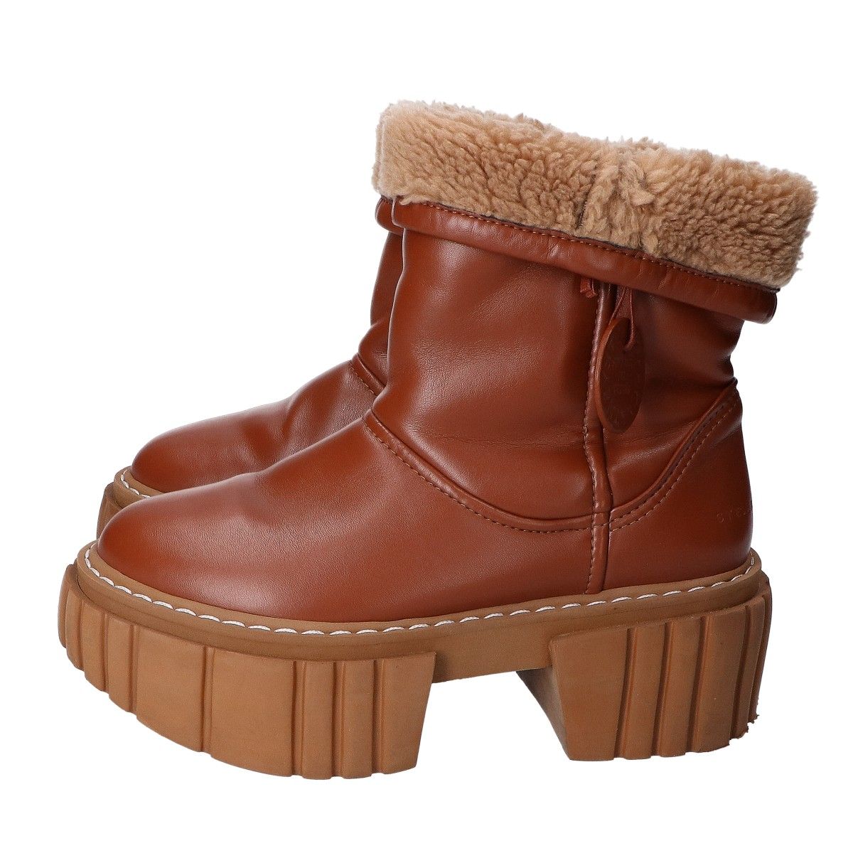 STELLA McCARTNEY ステラマッカートニー ﾌﾞﾗｳﾝ ｴﾐﾘｰ ﾎﾞｱｼｮｰﾄﾌﾞｰﾂ 37