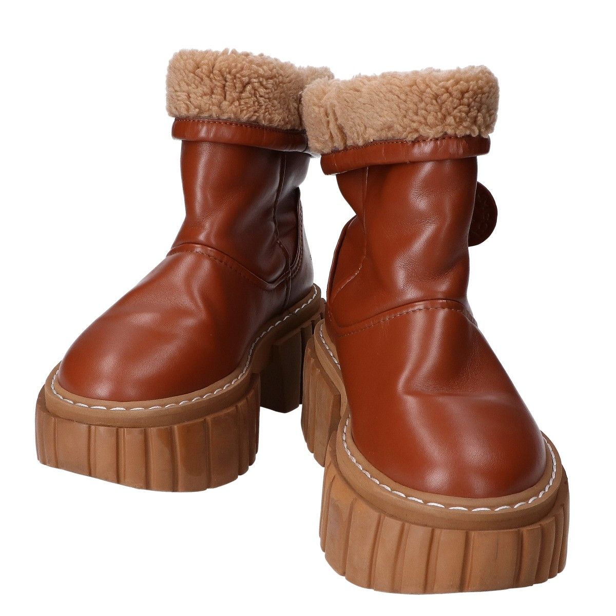 新品未使用 25.5㎝◎STELLA McCARTNEY パテントショートブーツ STELLA MCCARTNEY Spur glossed ankle boots | NET-A-PORTER