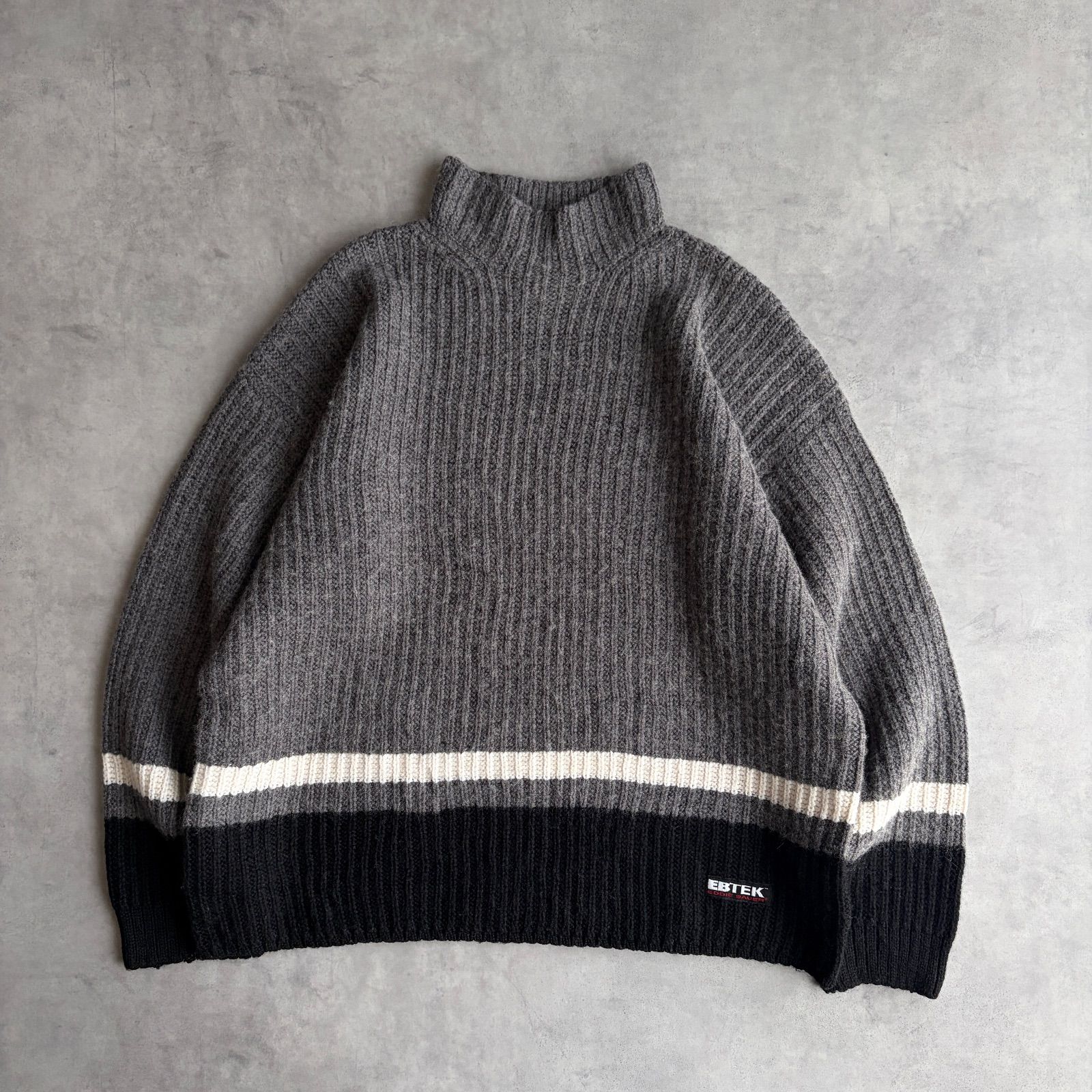 90s/Eddie Bauer/エディーバウアー/EBTEK/ウールニット/モノトーン