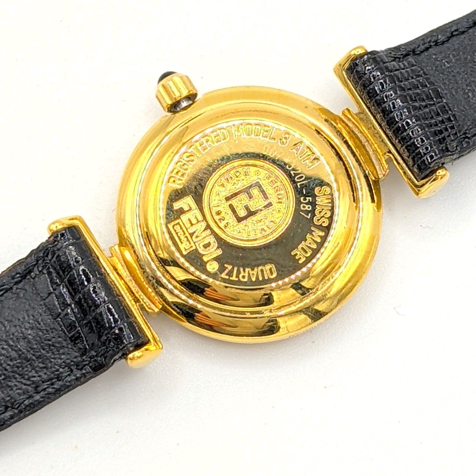 FENDI Watch Quartz Ladies Zucca pattern Gold Black dial Y2K 00S