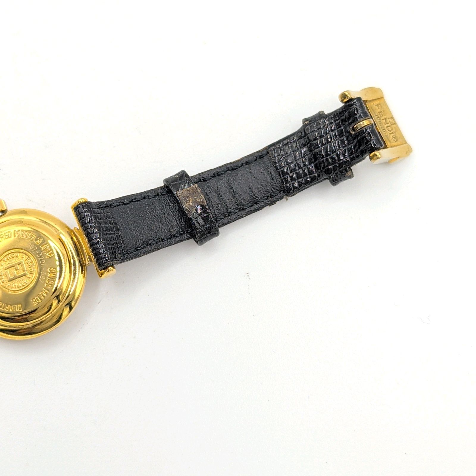 FENDI Watch Quartz Ladies Zucca pattern Gold Black dial Y2K 00S