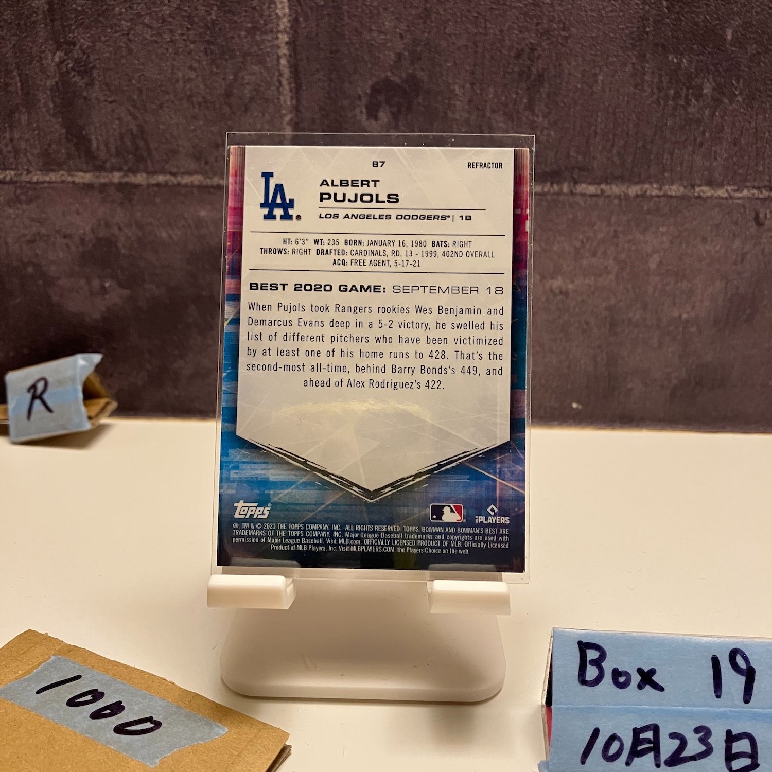 その他  Pujols RC topps Albert Pujols - 2021 Topps Heritage #687 Los Angeles Dodgers MLB