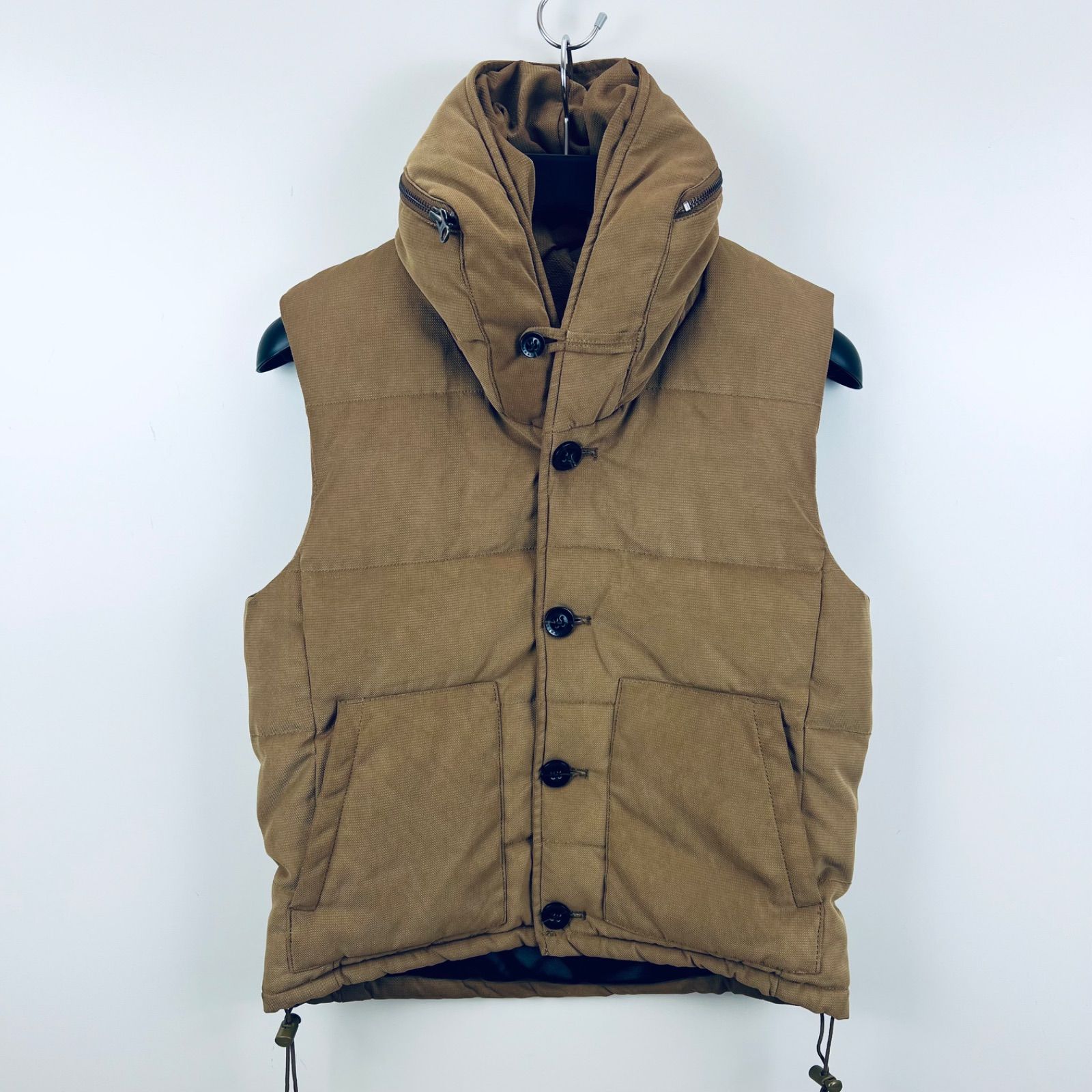 291295HOMME y2k style volume neck puff vest 2 M 534-0601 ボリュームネック 中綿 ベスト ドローコード お兄系
