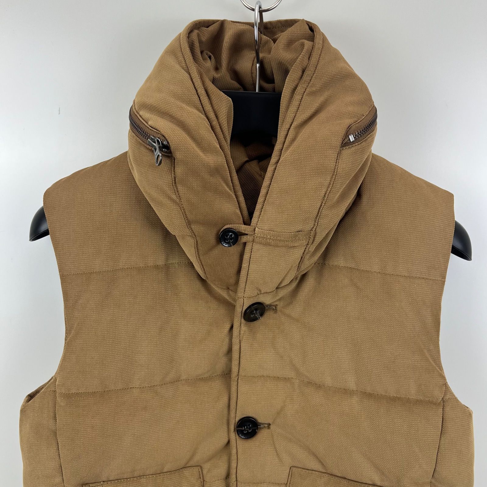 291295HOMME y2k style volume neck puff vest 2 M 534-0601 ボリュームネック 中綿 ベスト ドローコード お兄系