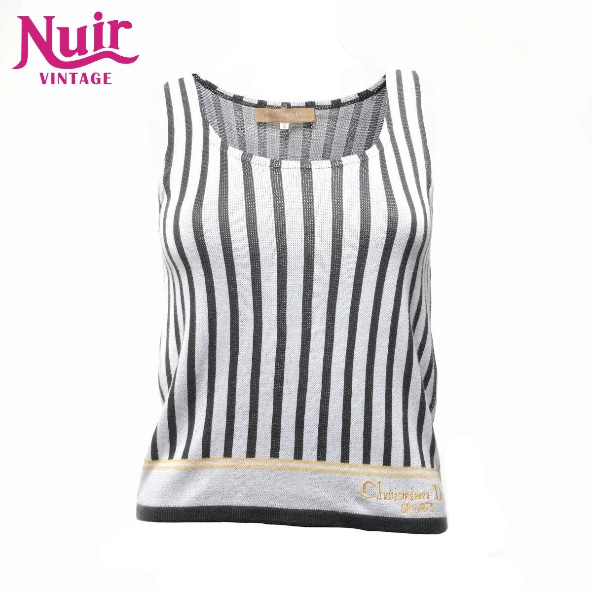 Christian Dior クリスチャンディオール ロゴ刺繍タンクトップ Christian Dior クリスチャンディオール タンクトップ Size:S コットン