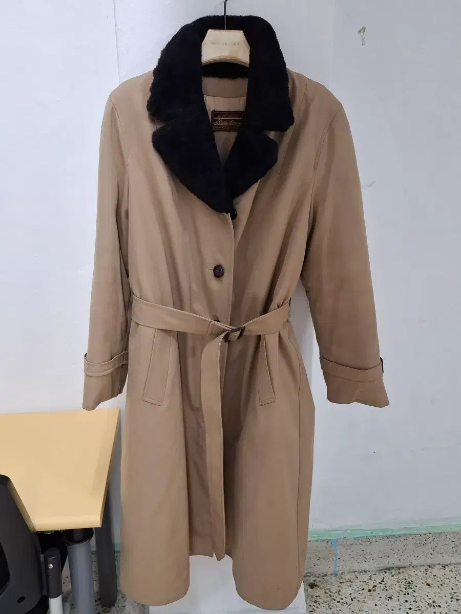 80s 小売業者 エディー・バウアー グースダウン ベルト付きコート 古着