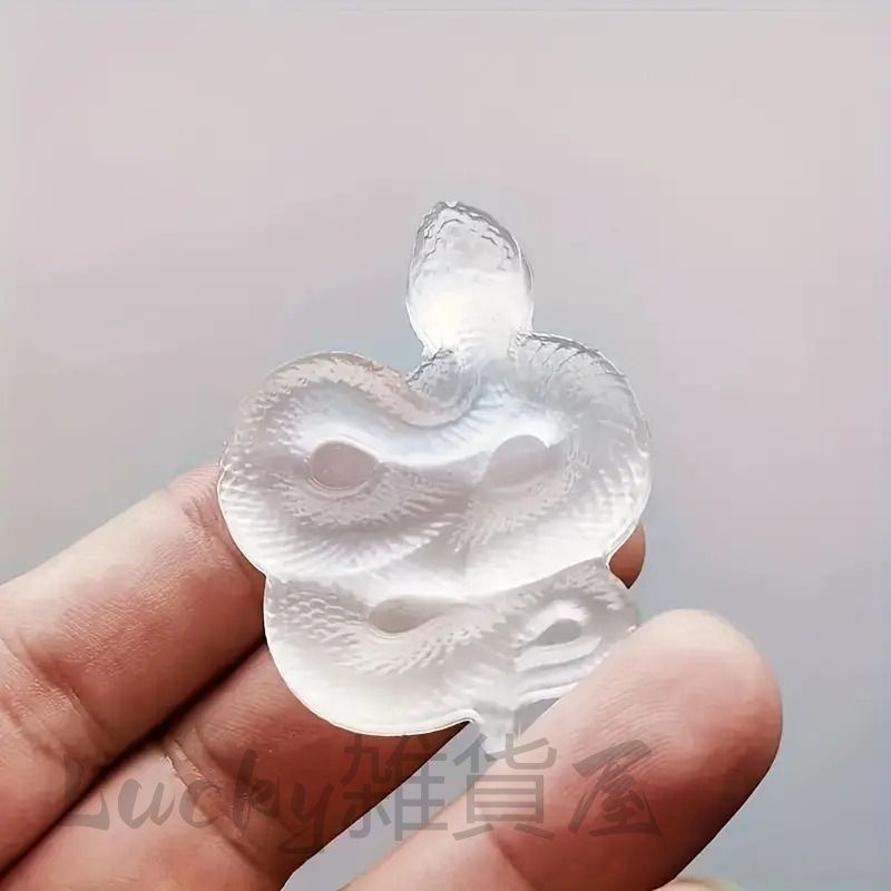 新しい未使用 蛇 天然石 水晶 巳年 干支 ヘビ 金色 ゴールド 置物