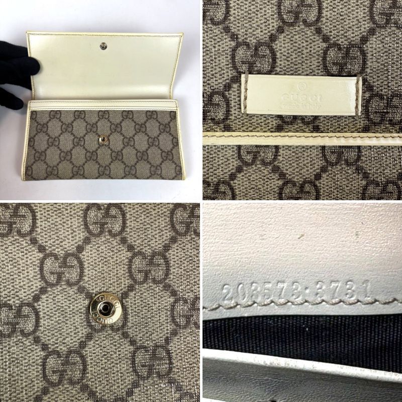 GUCCI グッチ GGスプリーム 長財布 ベージュ アイボリー 203573 財布 