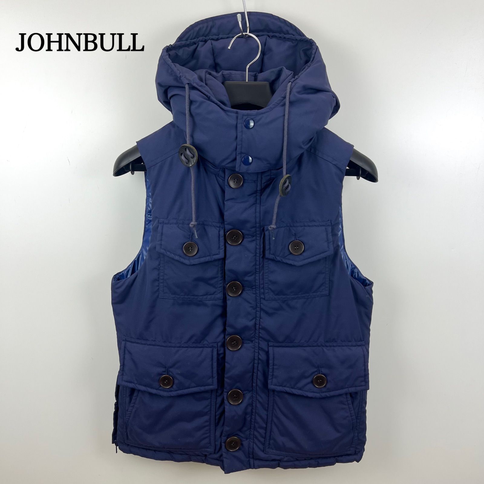 Down Hooded Vest - Navy Men