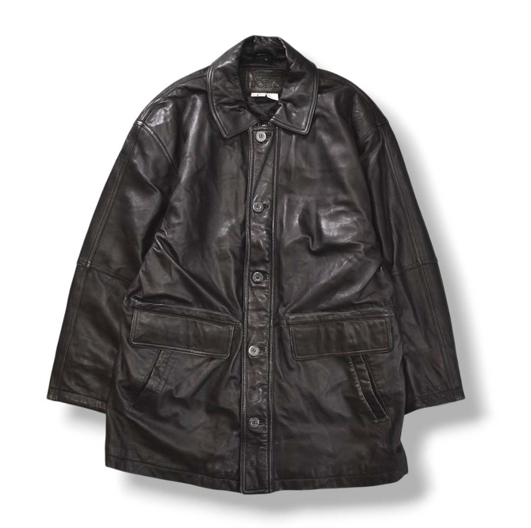 本革】 90s ヴィンテージ W DOPIO イタリア製 生地 羊革 ラムレザー
