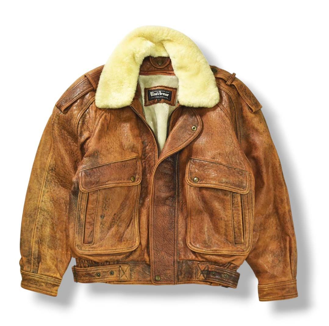 本革】 90s ヴィンテージ ウィンドアーマー WIND ARMOR 羊革 ラム
