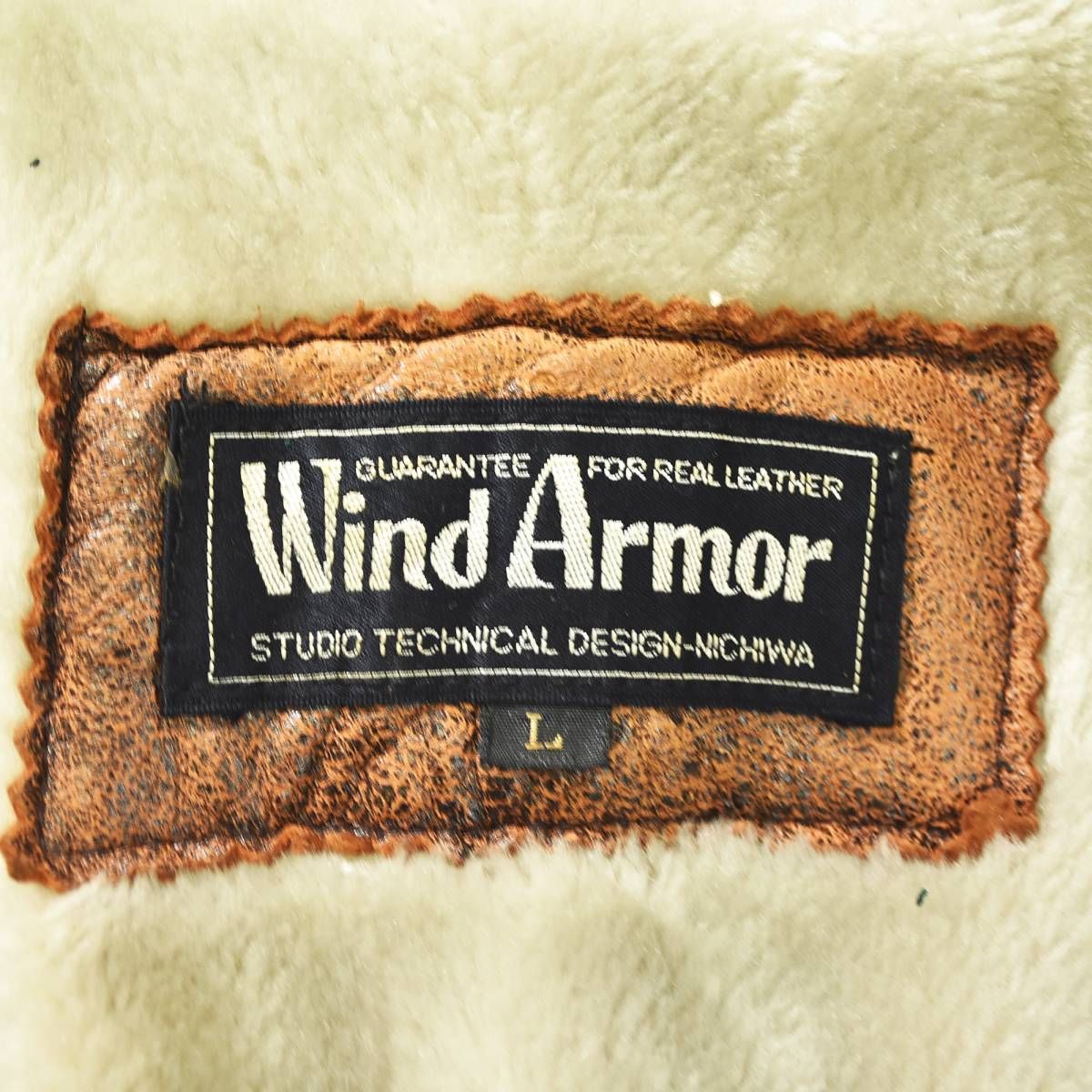 Wind Armor ボアライナー付き本革レザーライディングジャケット LL 本革】 90s ヴィンテージ ウィンドアーマー WIND ARMOR 羊革 ラム