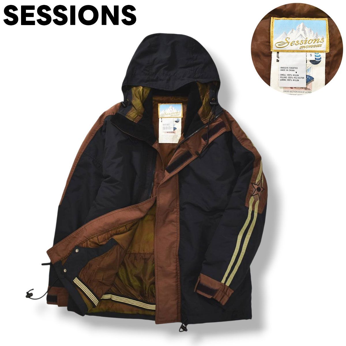 ビンテージ SESSIONS スノーボード用ジャケット 総裏地付 M ブルー系