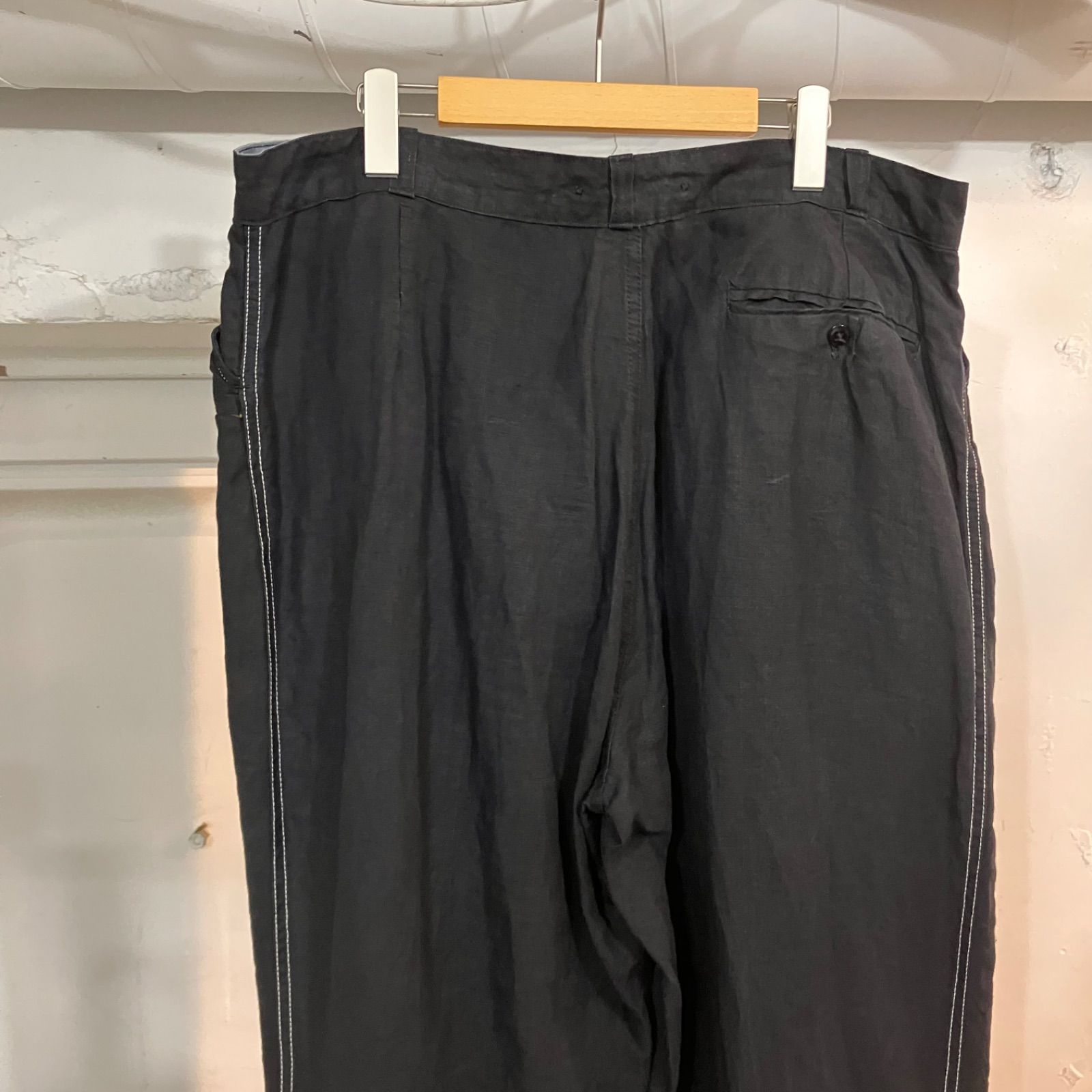 50s AU MOLINEL / フレンチワーク ブラックリネン マキニョンパンツ