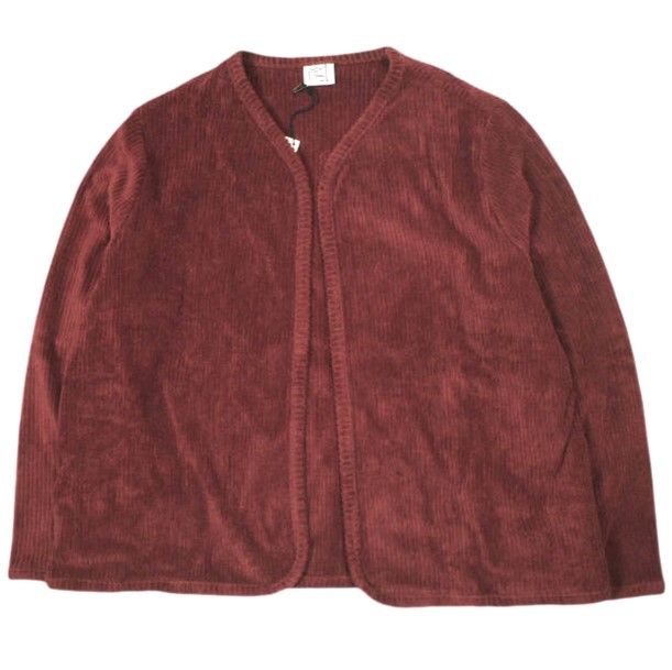 BASERANGE ベースレンジ 24AW FILL JACKET テリーフリース ノーカラージャケット XS ASTER BROWN RED パイル 定価41,800円 アウター【新古品】【中古】【BASERANGE】 新品 BASERANGE ベースレンジ 24AW FILL JACKET テリーフリース ノー