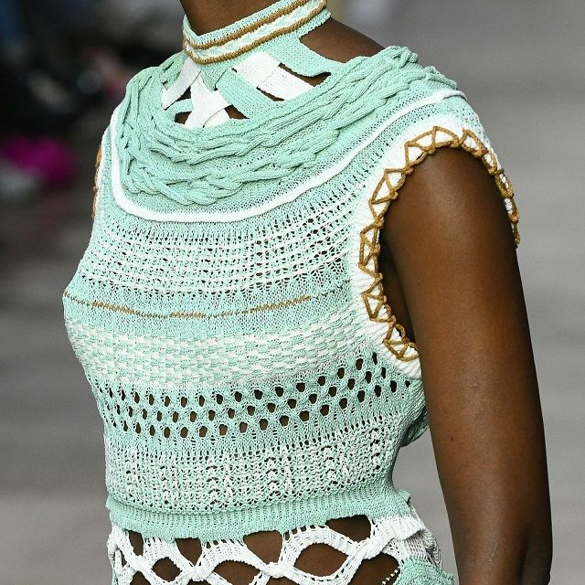 未使用タグ付き　マメクロゴウチ　バンブーバスケットパターンニットドレス 新品 Mame Kurogouchi マメクロゴウチ 23SS Bamboo Basket Pattern