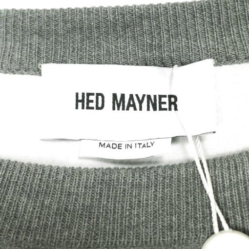 新品 HED MAYNER ヘドメイナー 24SS STONE WASHED COTTON SWEAT オーバーサイズボンディングスウェット HMMY75011A S Grey 定価214,500円 新品 HED MAYNER ヘドメイナー 24SS イタリア製 STONE WASHED COTTON