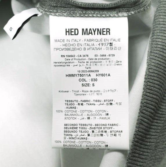 新品 HED MAYNER ヘドメイナー 24SS イタリア製 STONE WASHED COTTON