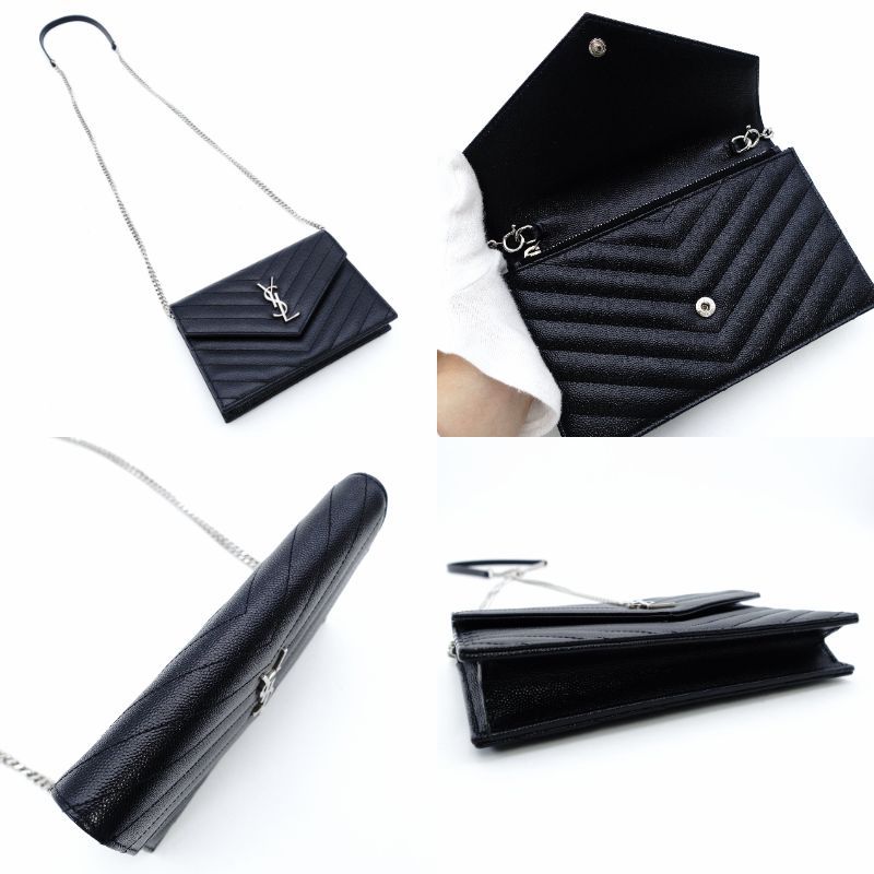 サンローラン　ウォレットチェーン　エディ期 黒 レザー サンローラン ウォレットチェーン エディ期 黒 レザー サンローラン