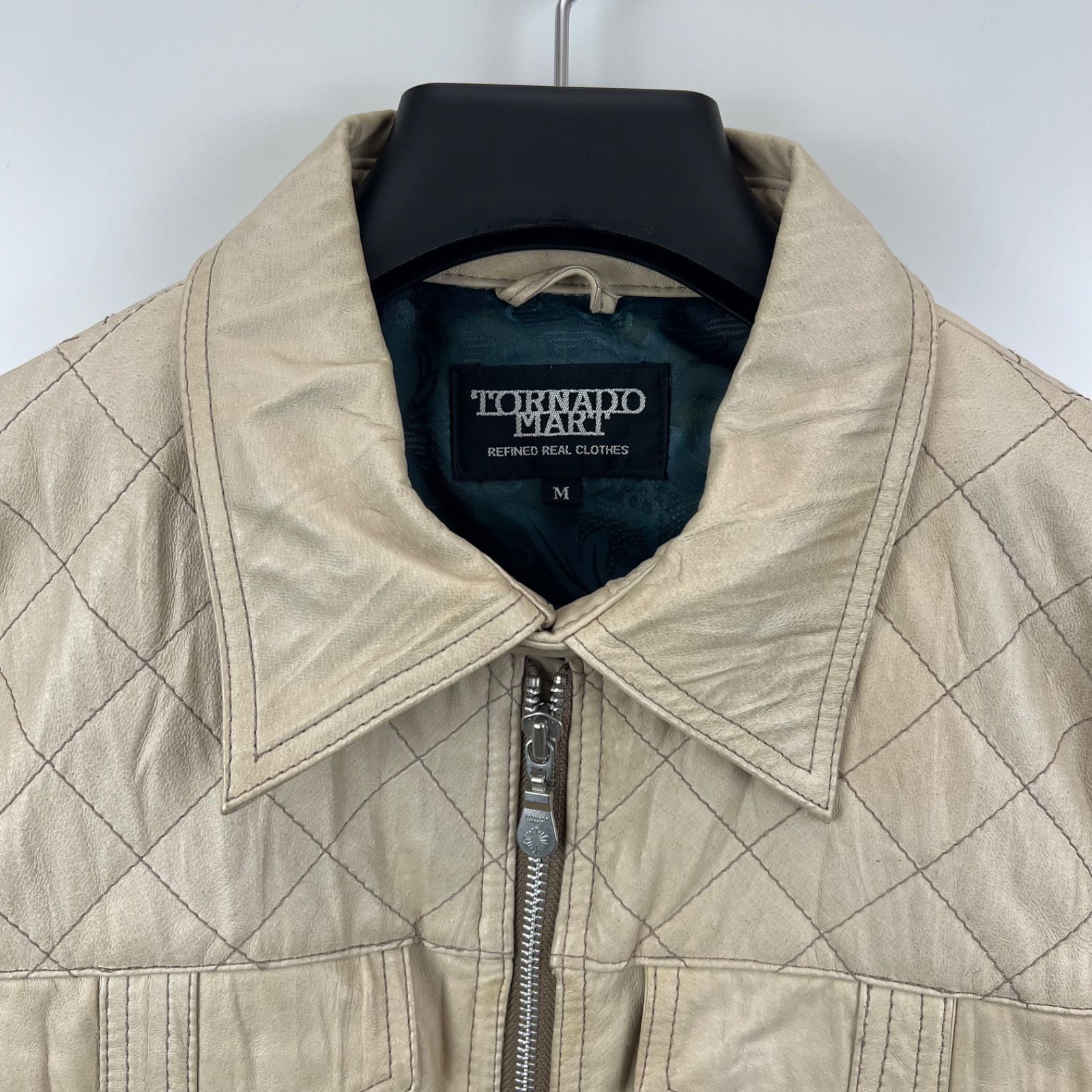 TORNADO MART 00s y2k archive grunge leather zip jacket M TLE-7501