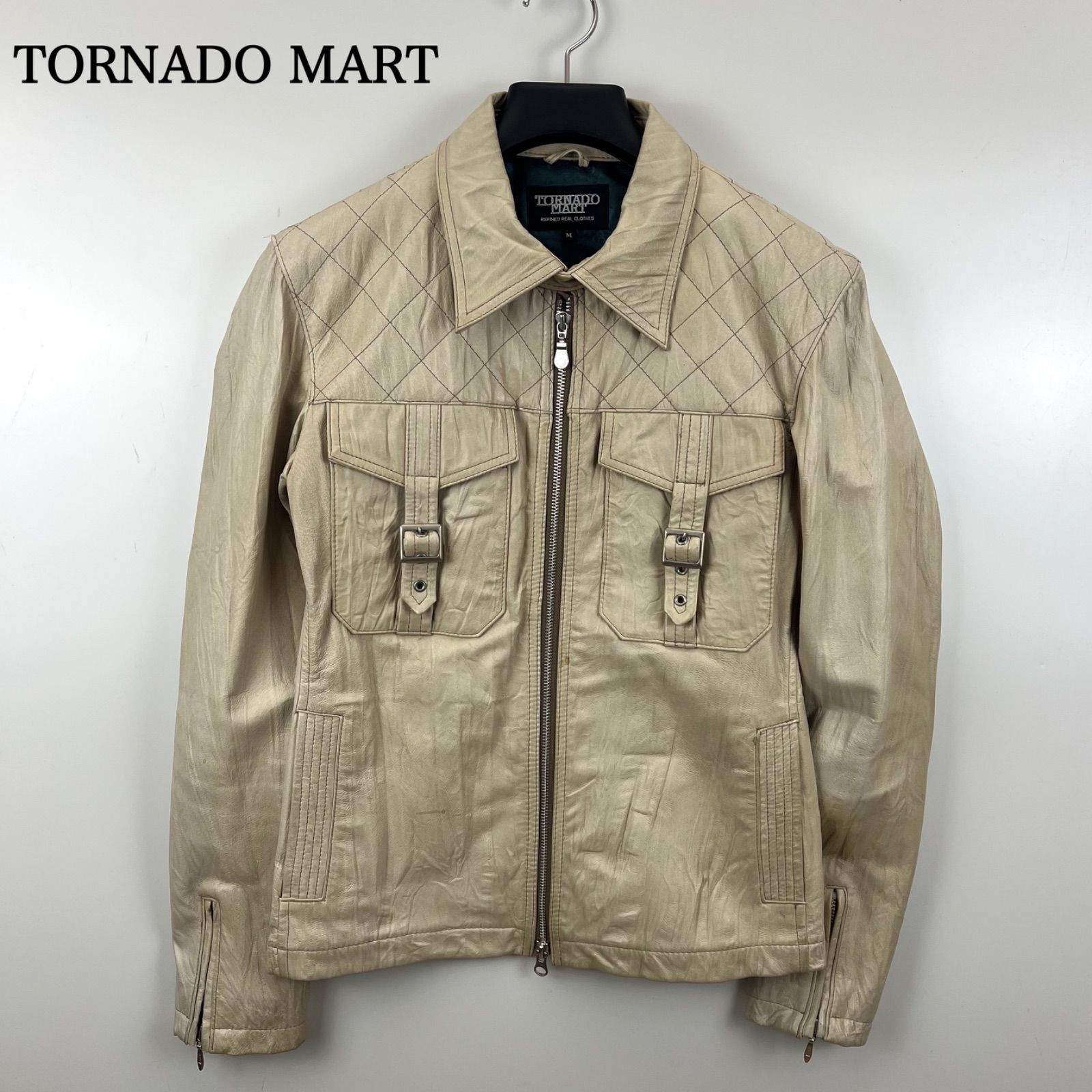 TORNADO MART 00s y2k archive grunge leather zip jacket M TLE-7501