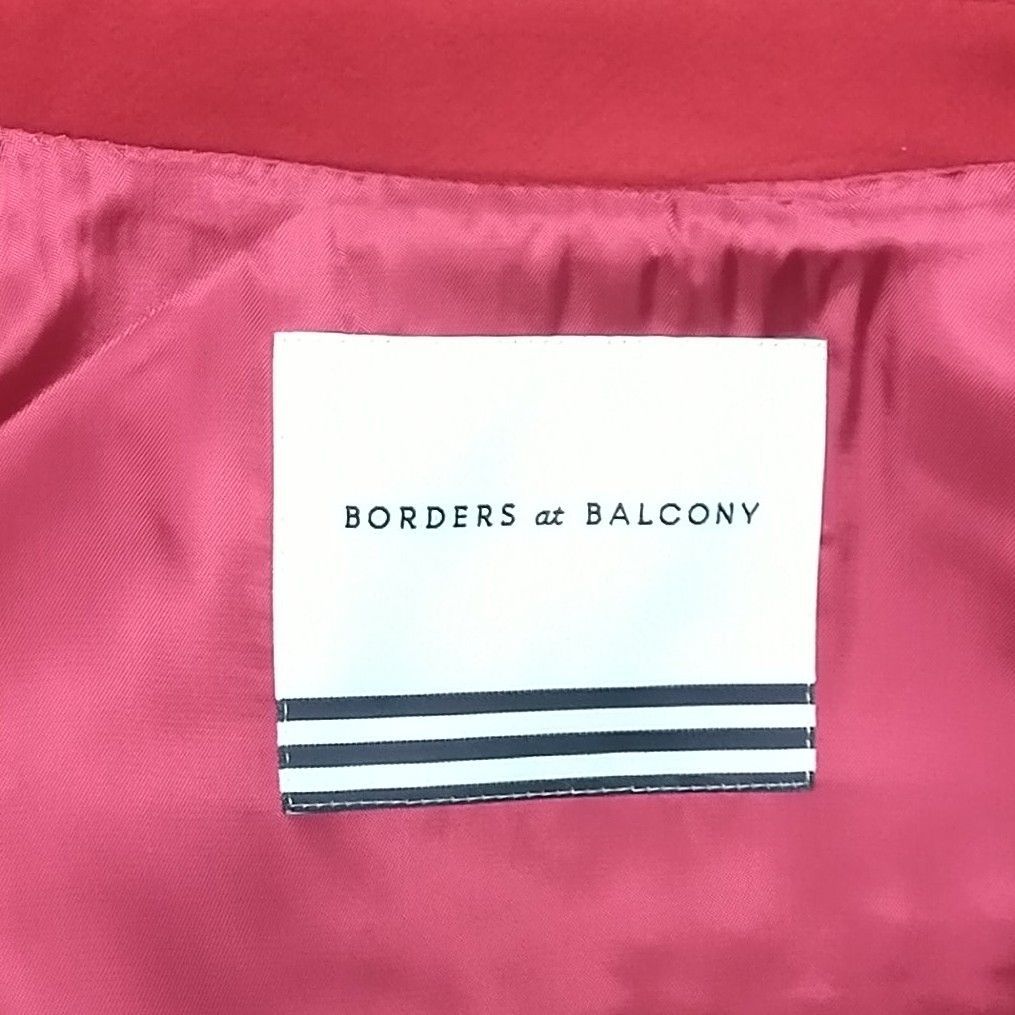 新品】BORDERS at BALCONY フリルコート ウールコート RED ボーダーズ
