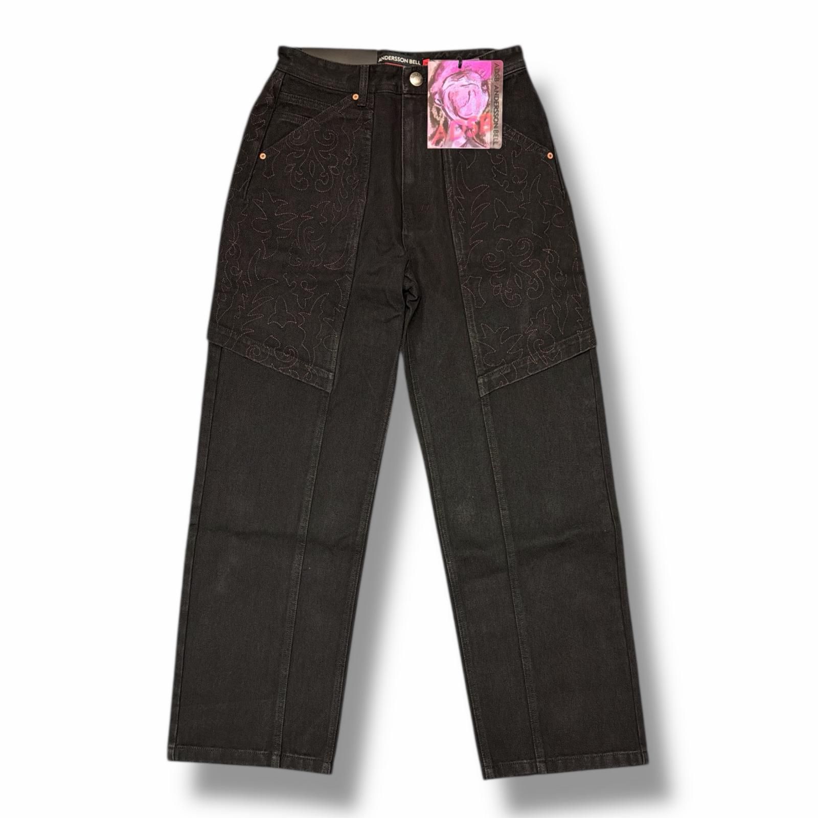 参考上代79200円 未使用 ANDERSSON BELL EMBROIDERY WRAP JEANS 刺繍 