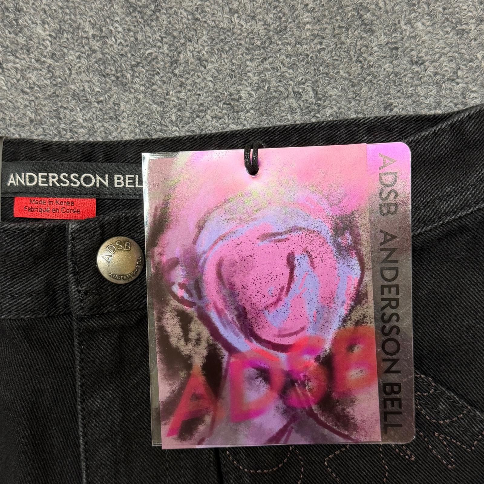 参考上代79200円 未使用 ANDERSSON BELL EMBROIDERY WRAP JEANS 刺繍 