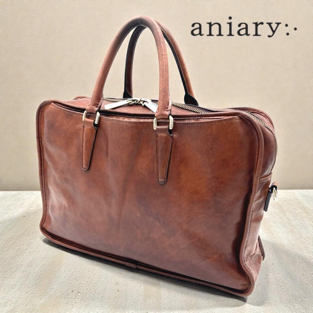 アニアリ　aniary ビジネスバッグ　2way レザー　ショルダーバッグ　美品 aniary アニアリ ビジネスバッグ 2way ショルダーバッグ レザー 日本製