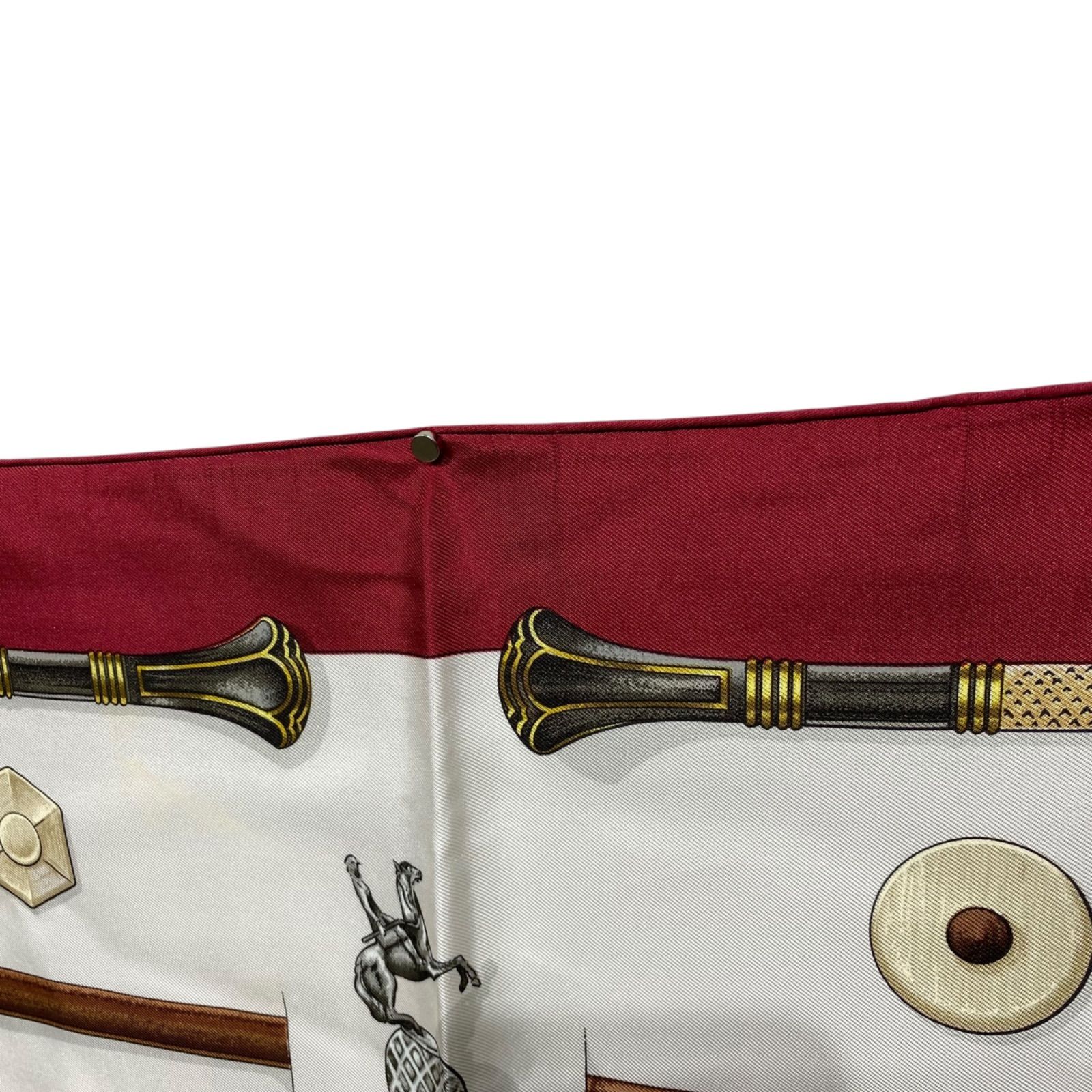 美品 エルメス カレ90 CANNES & POMMEAUX シルクスカーフ ステッキ柄