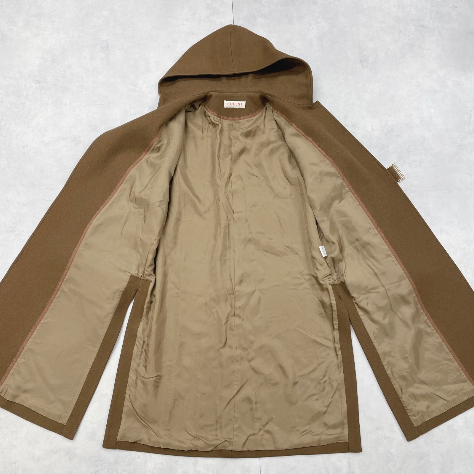 CULLNI クルニ タイロッケンコート ロング ベルト ラップ フード 