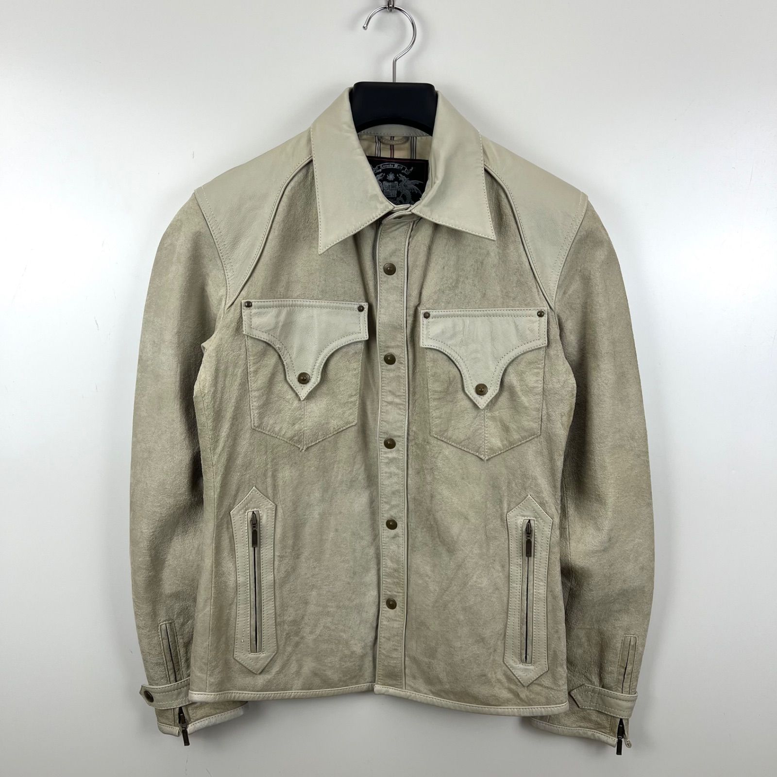 TORNADO MART 00s y2k archive Leather Western shirts jacket M