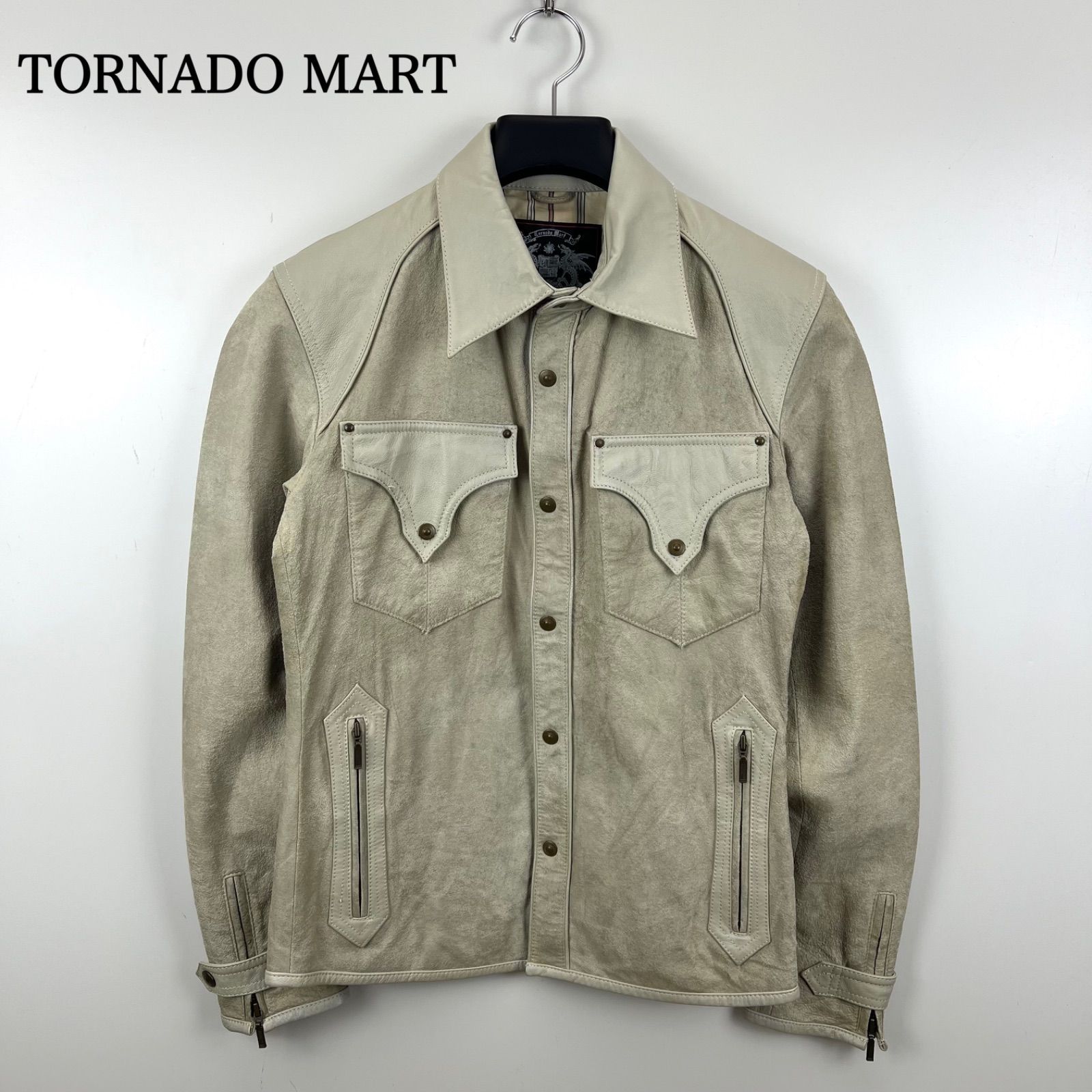 TORNADO MART 00s y2k archive Leather Western shirts jacket M