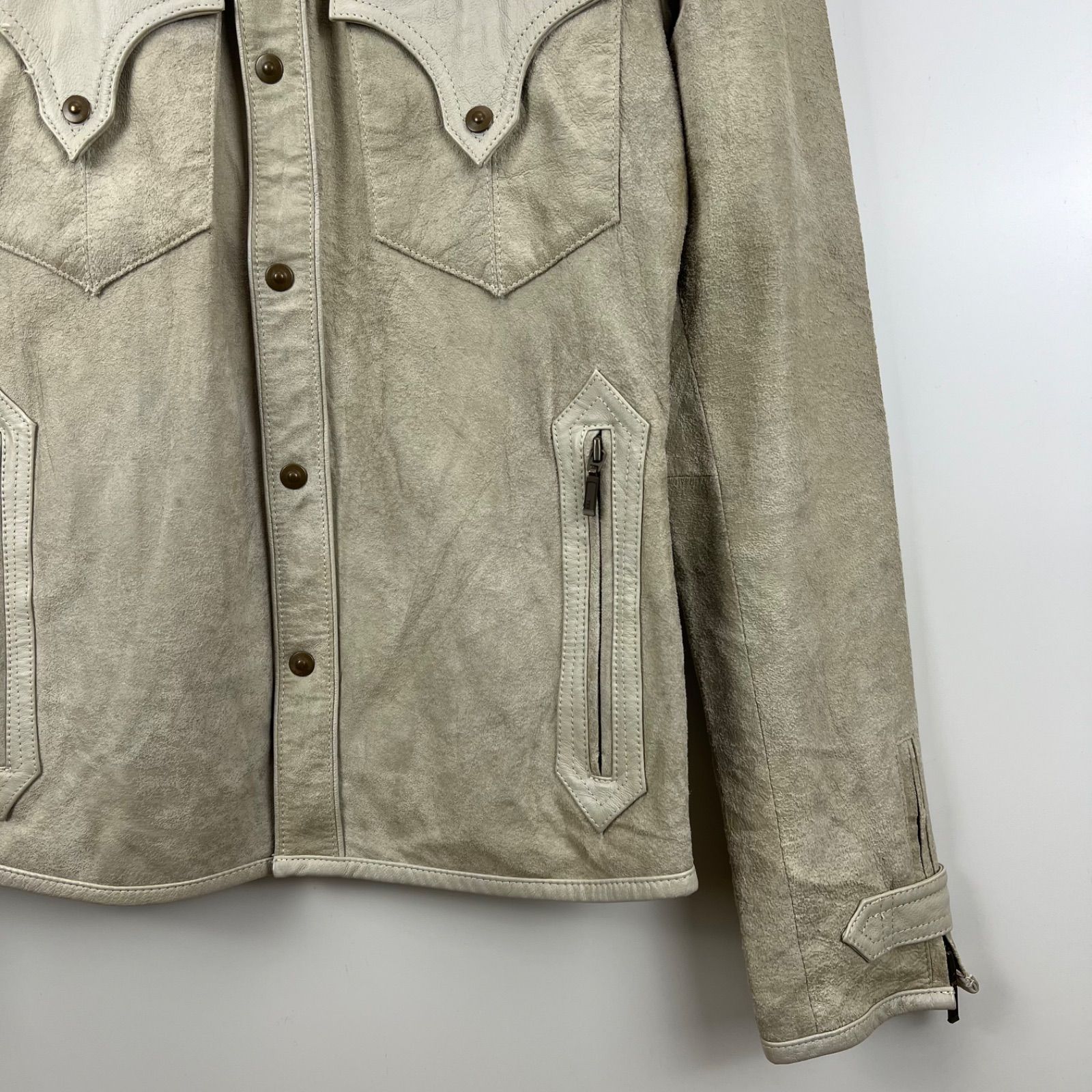 TORNADO MART 00s y2k archive Leather Western shirts jacket M 