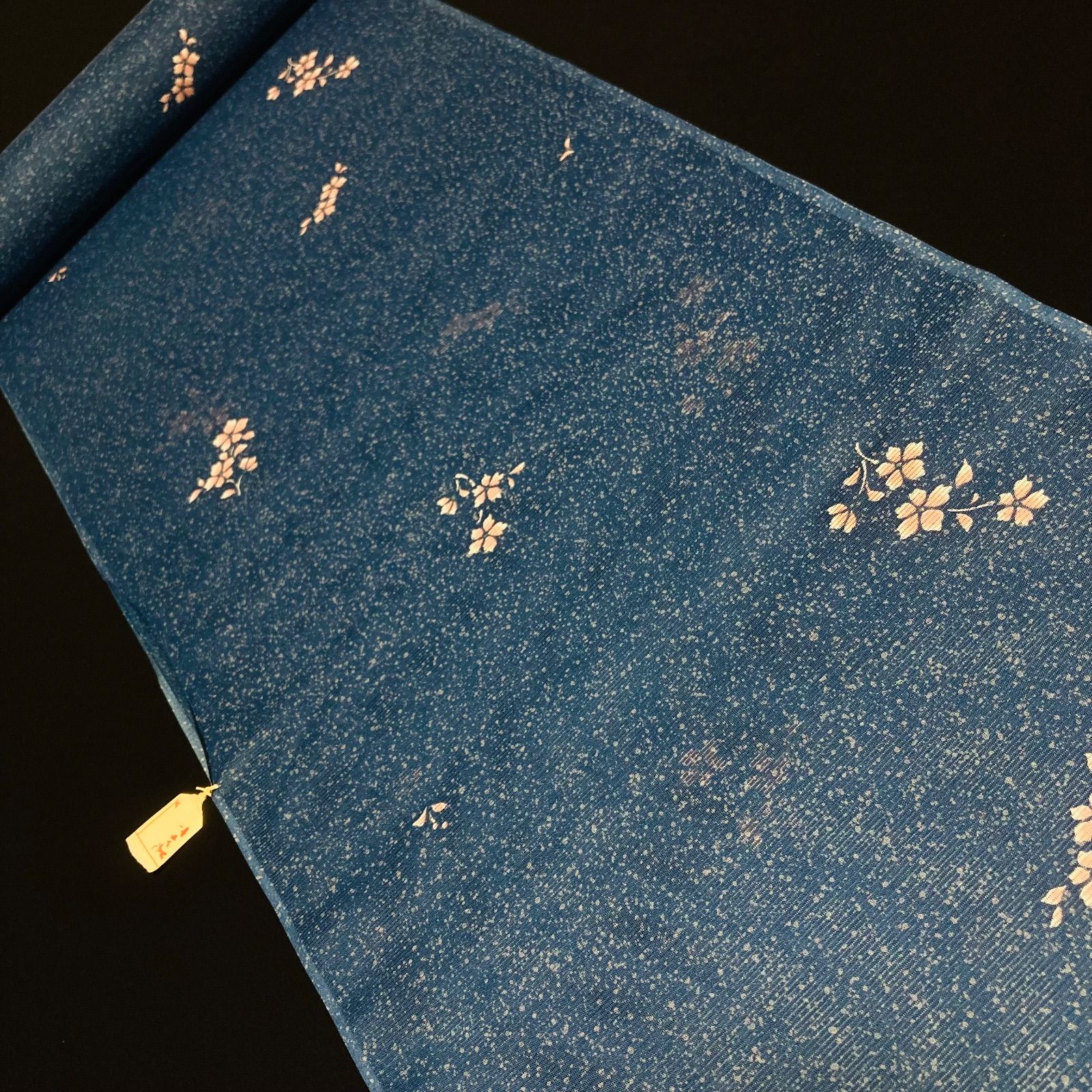 着物と帯オレンジ y177◾️割と綺麗な夏物駒絽ポリエステル化繊小紋