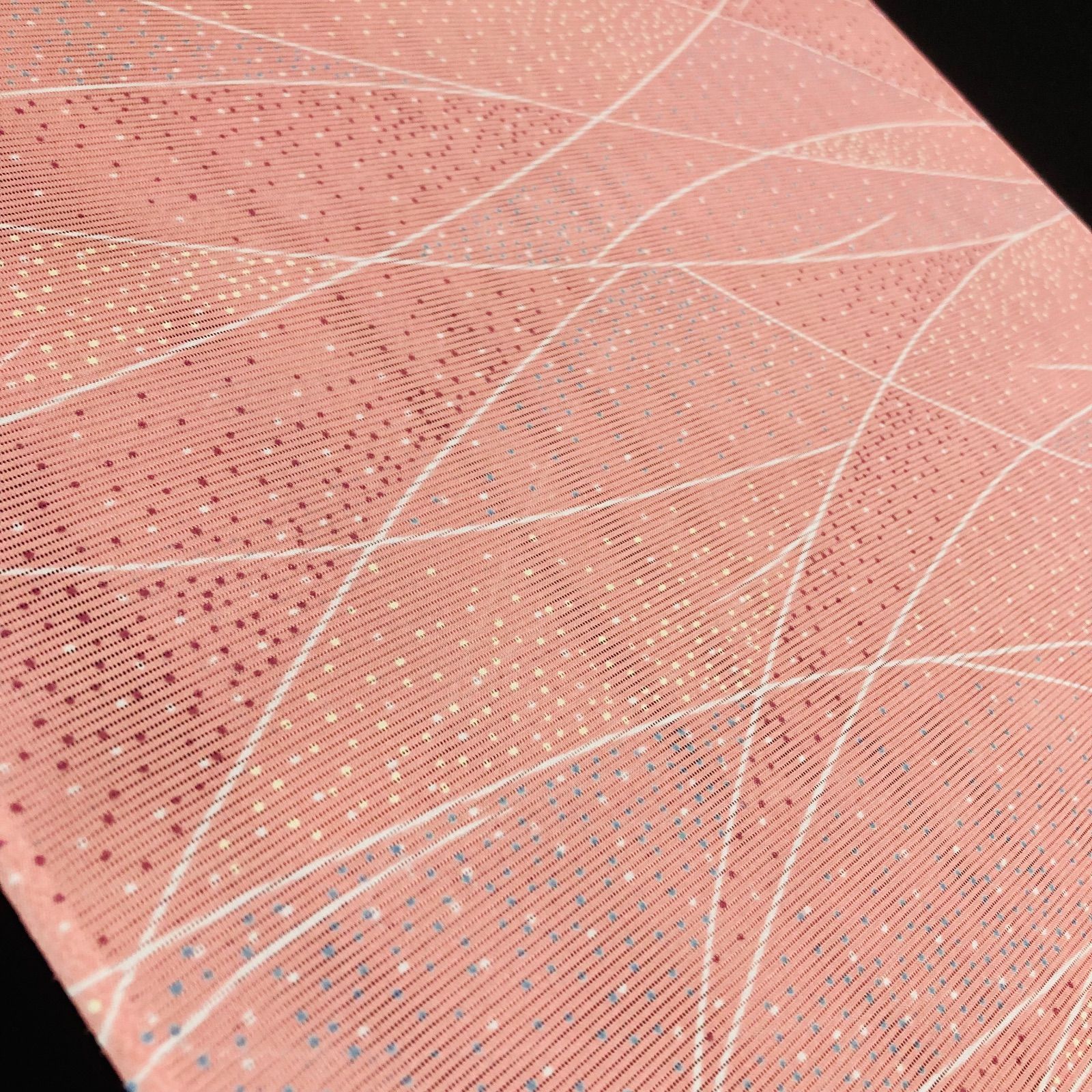 着物と帯オレンジ y177◾️割と綺麗な夏物駒絽ポリエステル化繊小紋