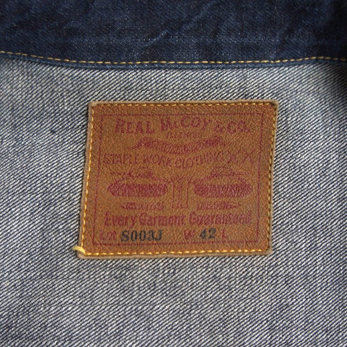REAL McCOY'S S003J デニムジャケット 42 大戦モデル 美品/ビッグサイズ42】THE REAL MCCOY'S【S003J 1ST 大戦 デニム