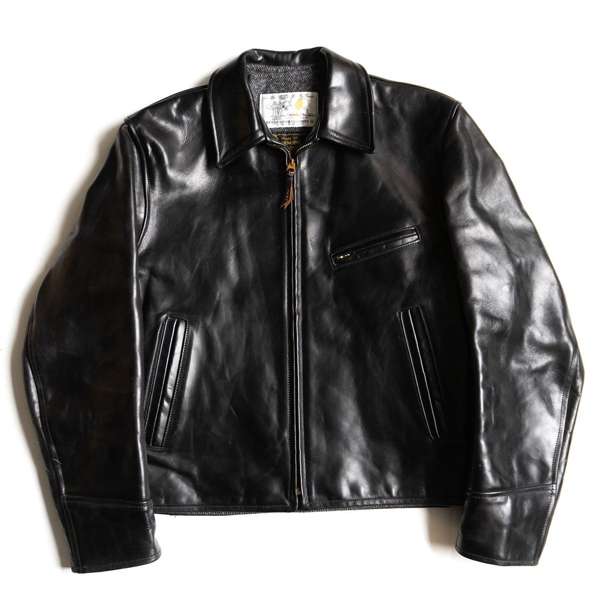 美品】AERO LEATHER【ハーフベルト ホースハイド レザー ジャケット