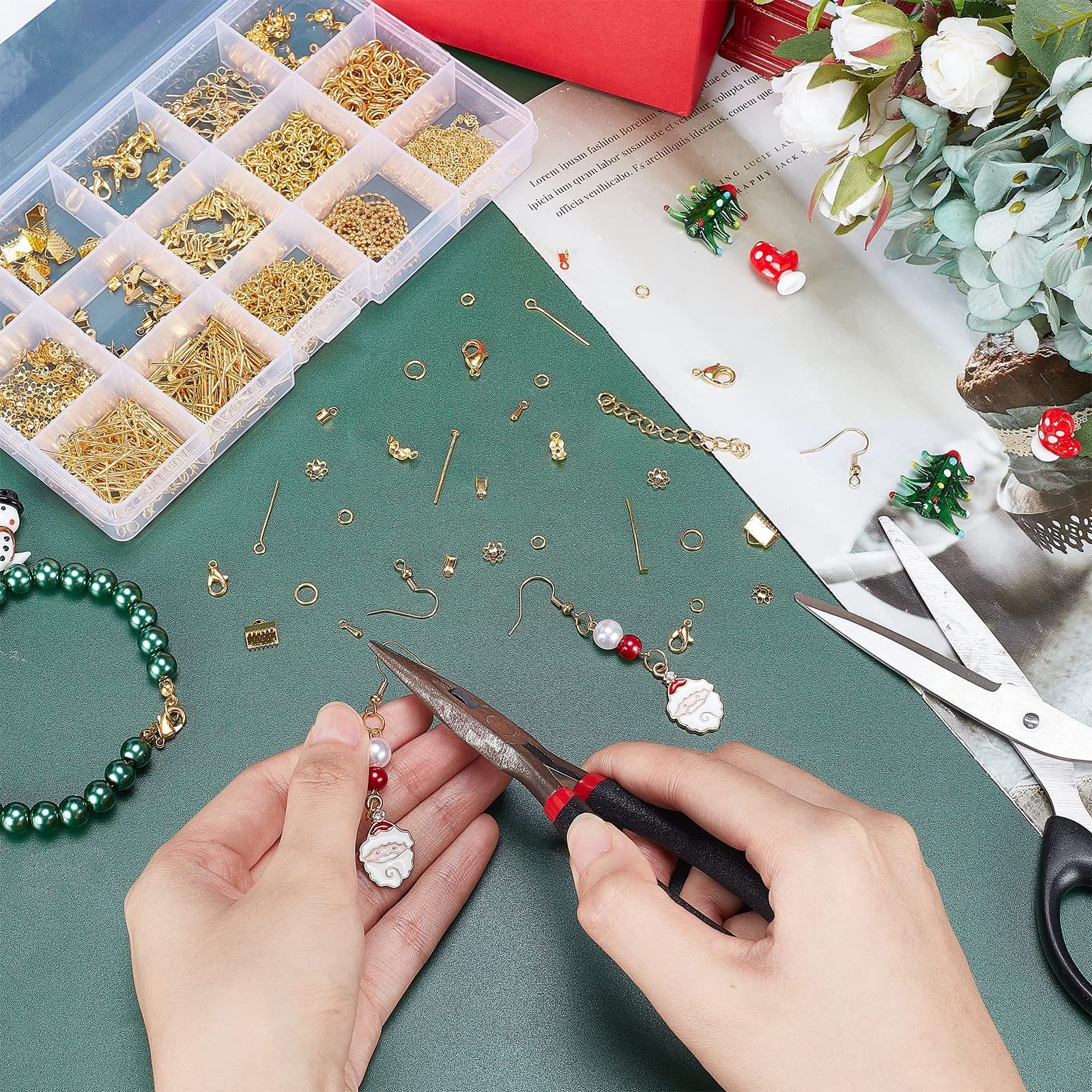 PH PandaHall アクセサリーパーツ 15種 1200点 基礎パーツセット 金具