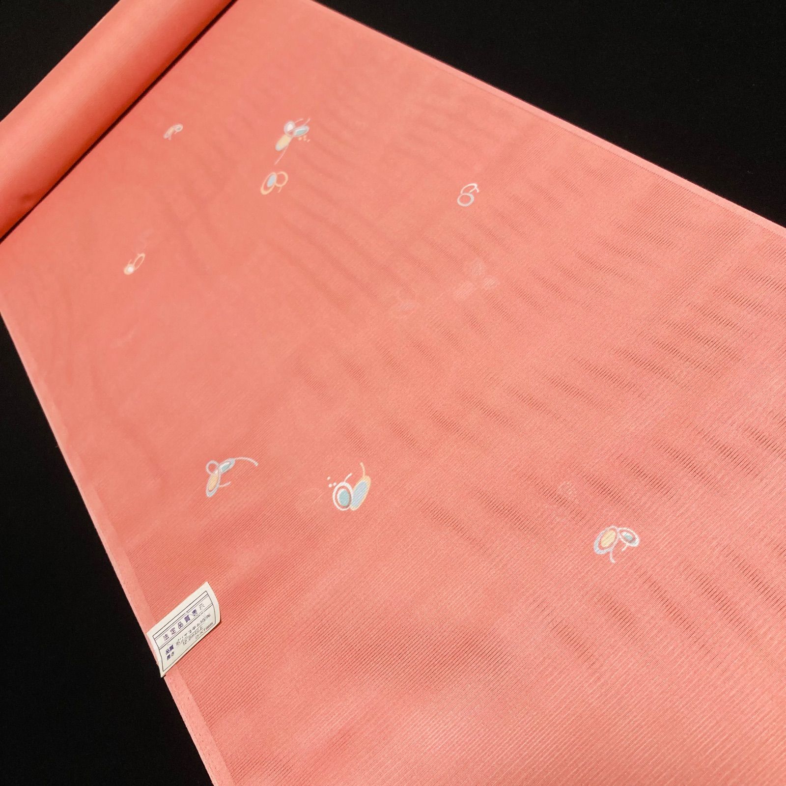 【予約済】y88【着物と帯 オレンジ】割と綺麗なポリエステル化繊小紋着尺反物5点 着物と帯オレンジ y178◾️割と綺麗な夏物駒絽ポリエステル化繊小紋