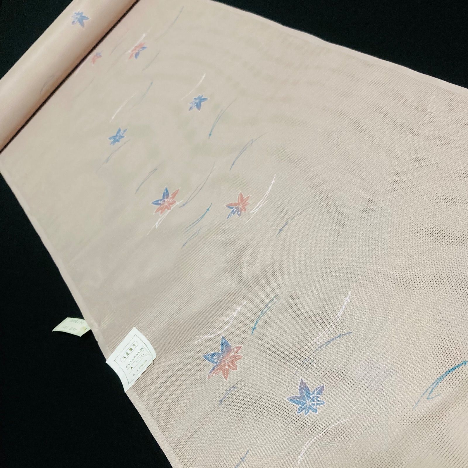 【予約済】y88【着物と帯 オレンジ】割と綺麗なポリエステル化繊小紋着尺反物5点 着物と帯オレンジ y178◾️割と綺麗な夏物駒絽ポリエステル化繊小紋