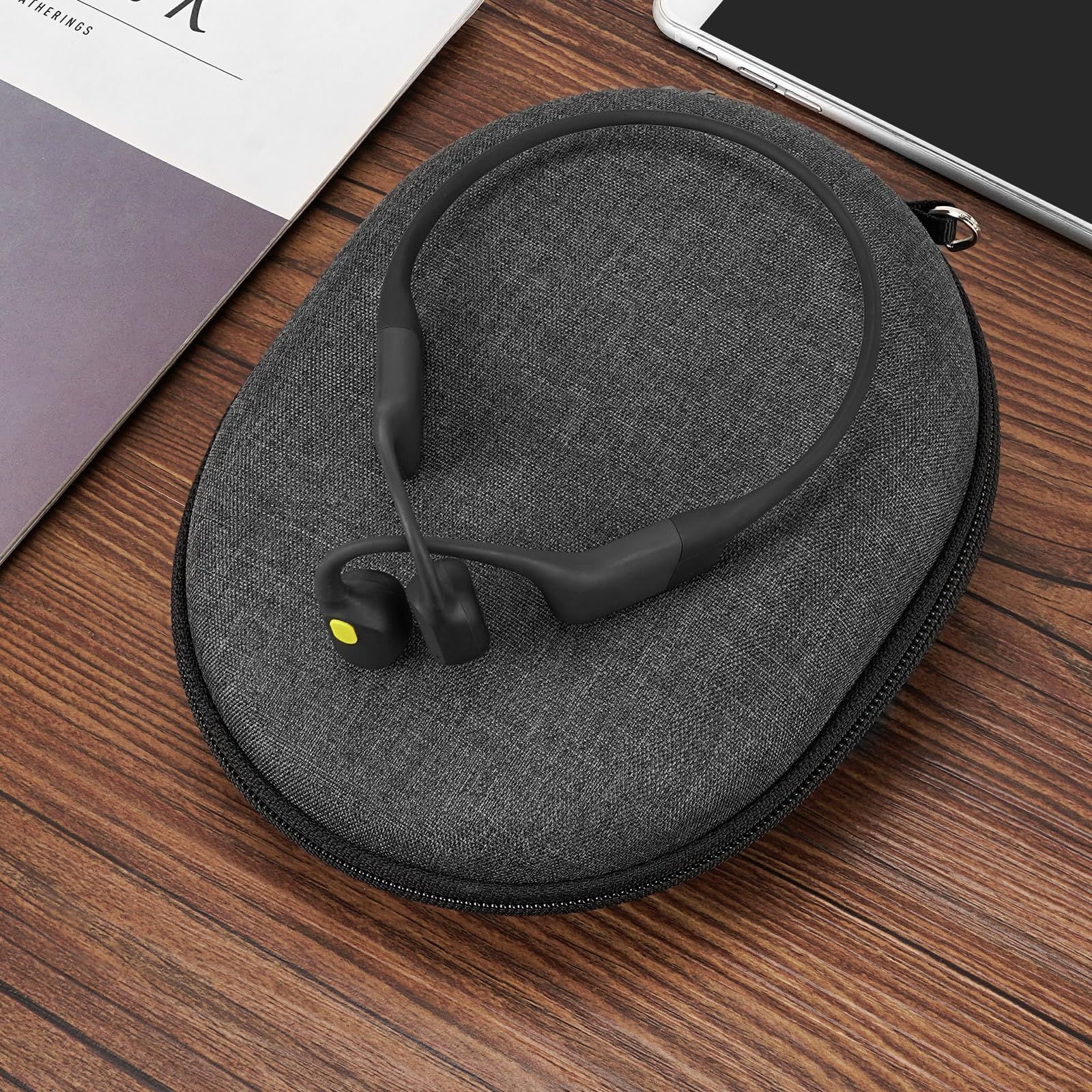 ハードシェルケース 旅行用 ヘッドホンケース 収納ポーチ付き、多機種対応 ハードシェルケース 旅行用 ヘッドホンケース 収納ポーチ付き、多機種