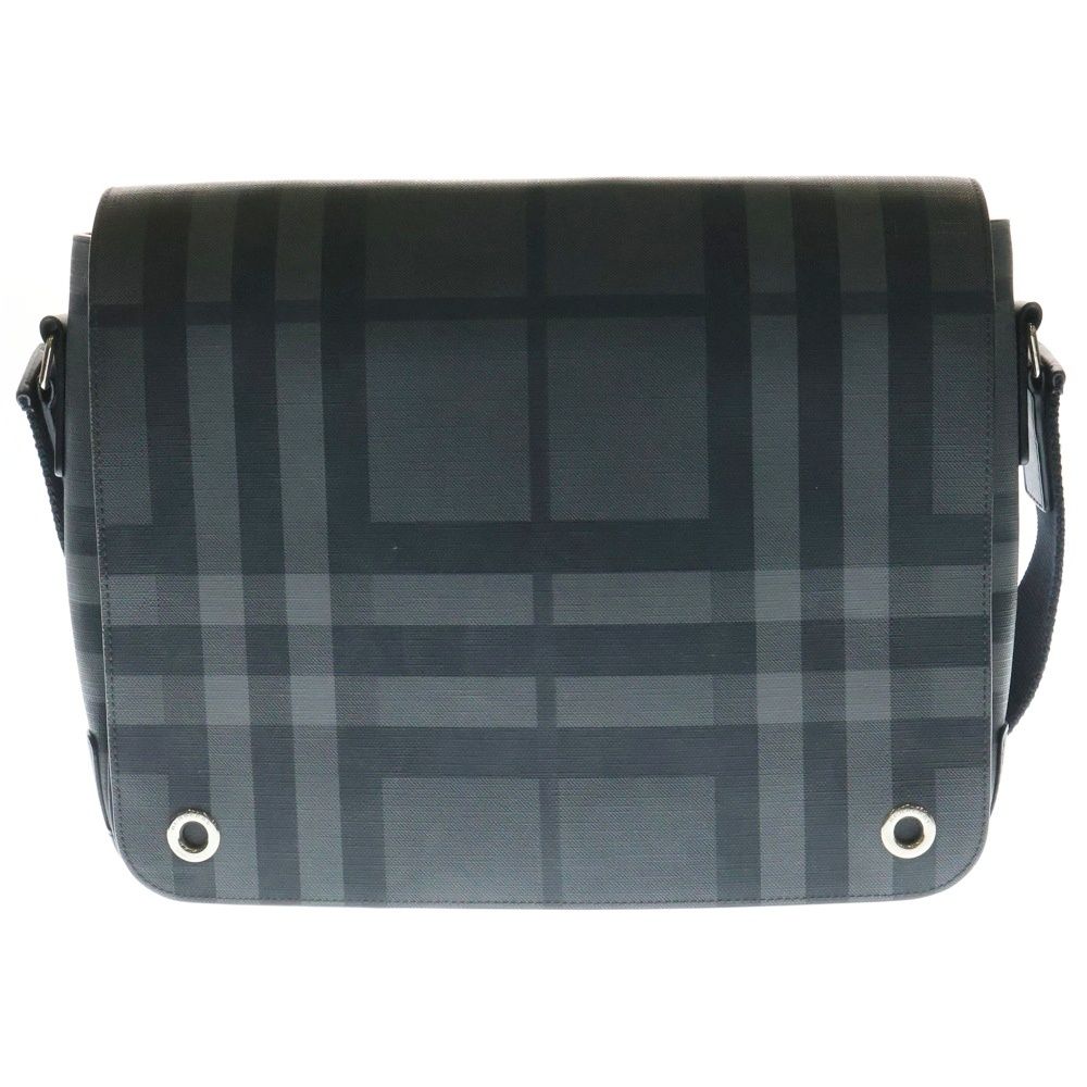 BURBERRY (バーバリー) ノバチェック レザー切り替え PVCショルダーバッグ ブラック 8005165