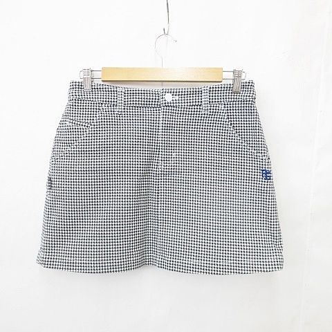  パーリーゲイツ PEARLY GATES ゴルフ スポーツウエア スカート チェック 千鳥柄 ストレッチ 厚手 白 黒 ホワイト ブラック 1 スカート