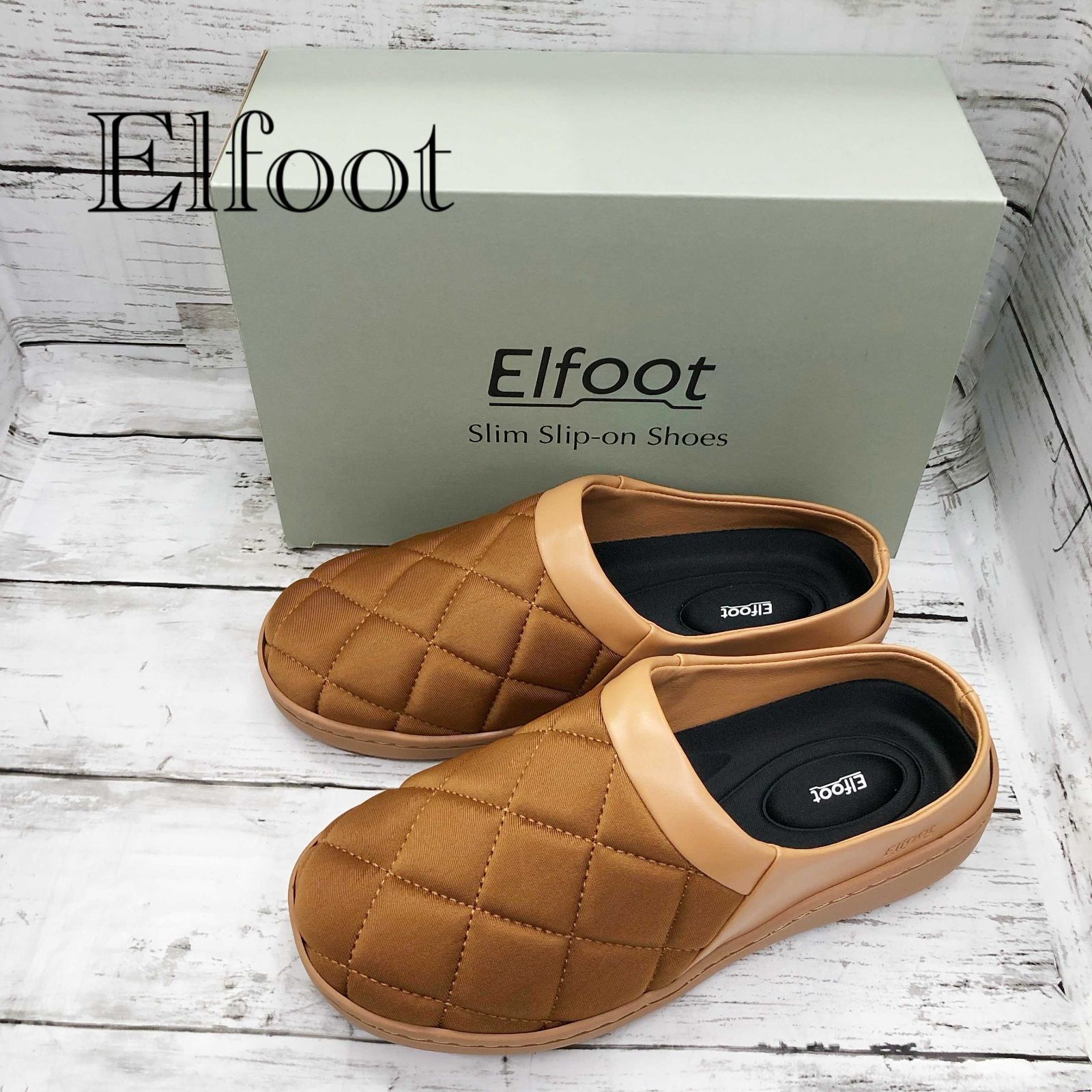 箱付き Elfoot エルフット スリム スリッポン シューズ XS