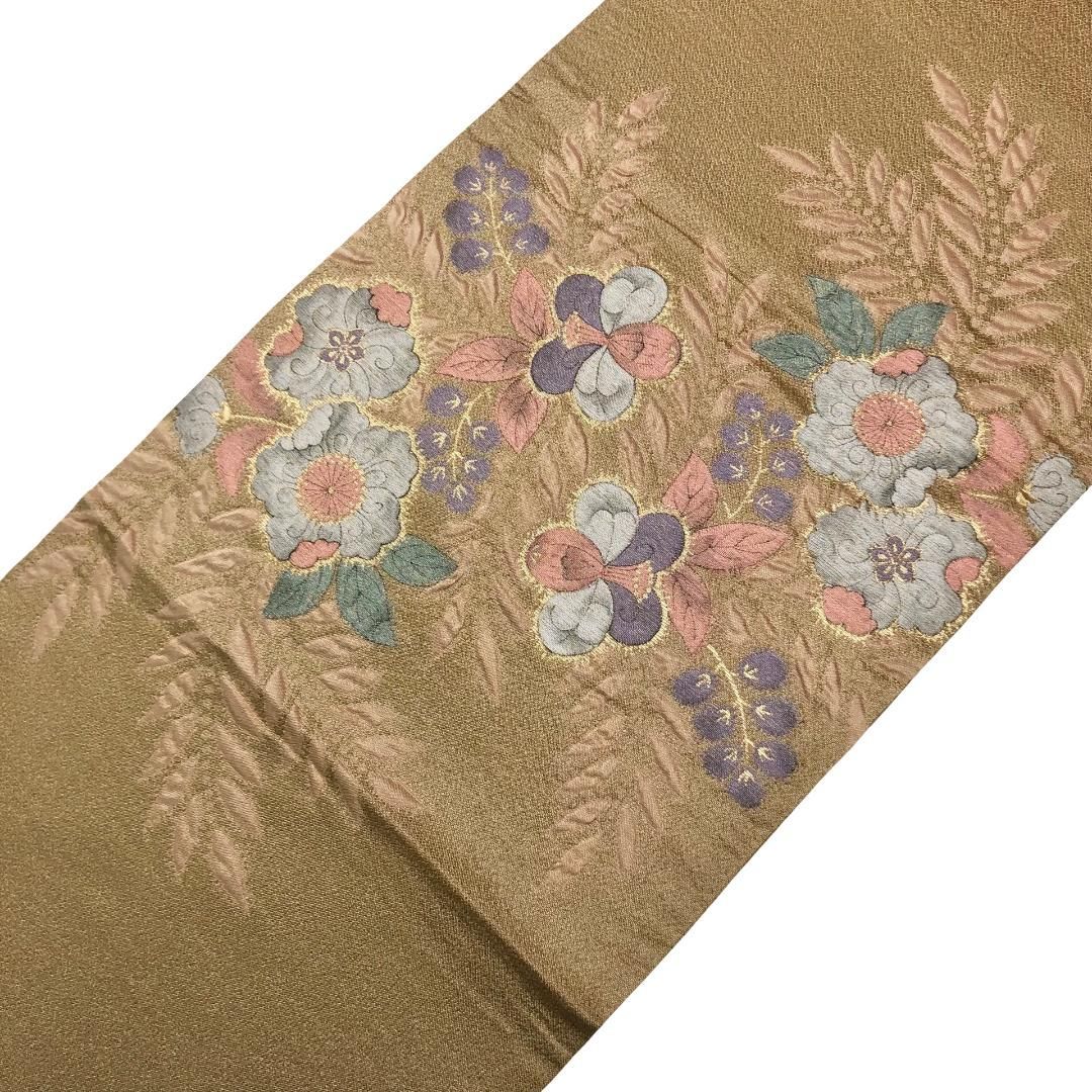 袋帯 辻が花 霞模様 金糸 楊梅色 O-5861 - メルカリ