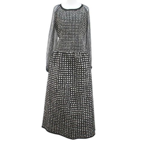 ジバンシィ GIVENCHY ヴィンテージ 水玉 ドット 長袖 ロング丈 フレア