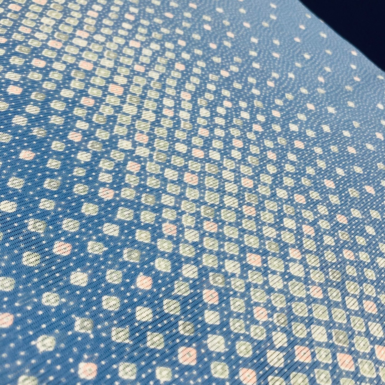 着物と帯オレンジ y182◾️割と綺麗な夏物駒絽ポリエステル化繊小紋