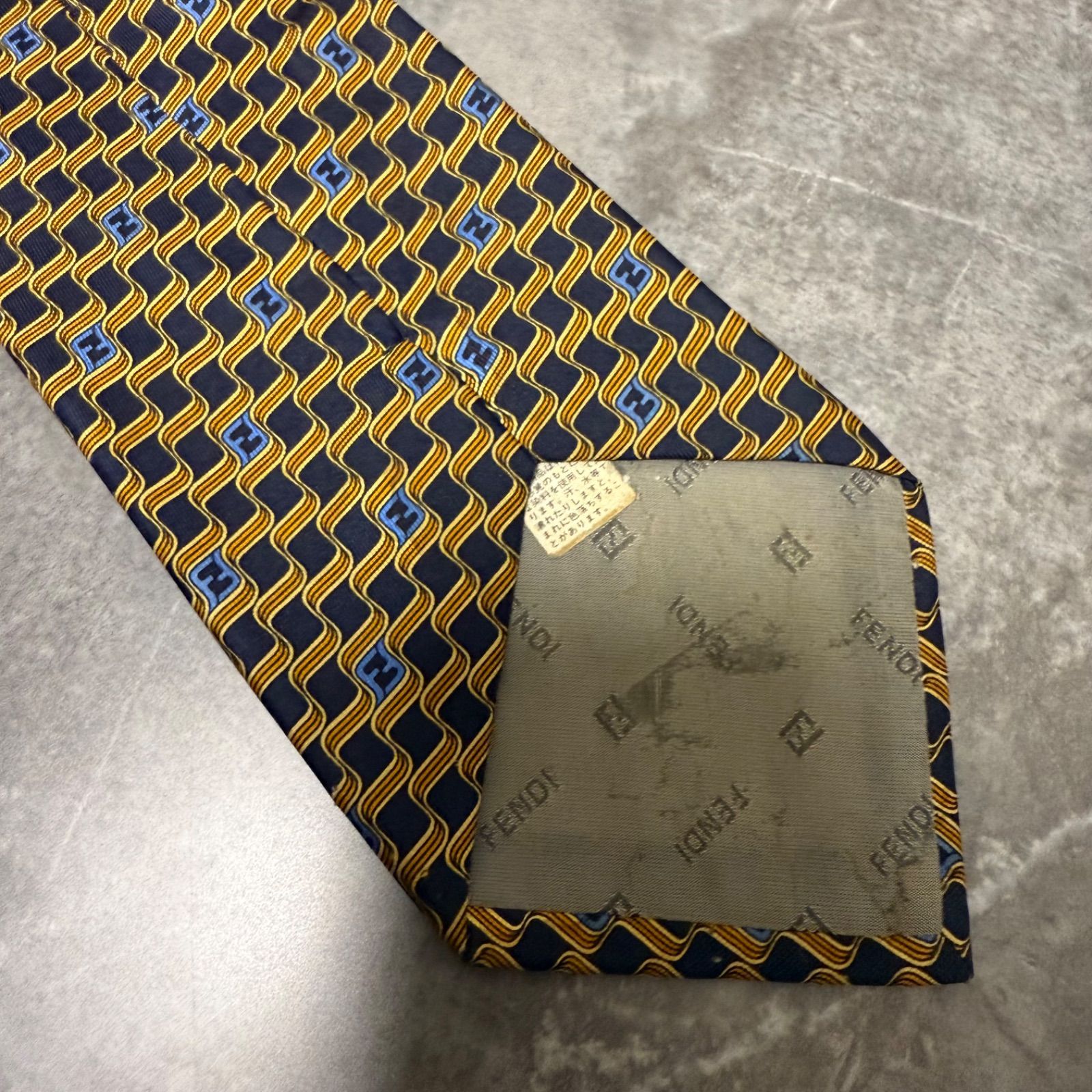 ✨激レア✨【ほぼ未使用】FENDI ネクタイ ズッカ柄 イエロー FENDI